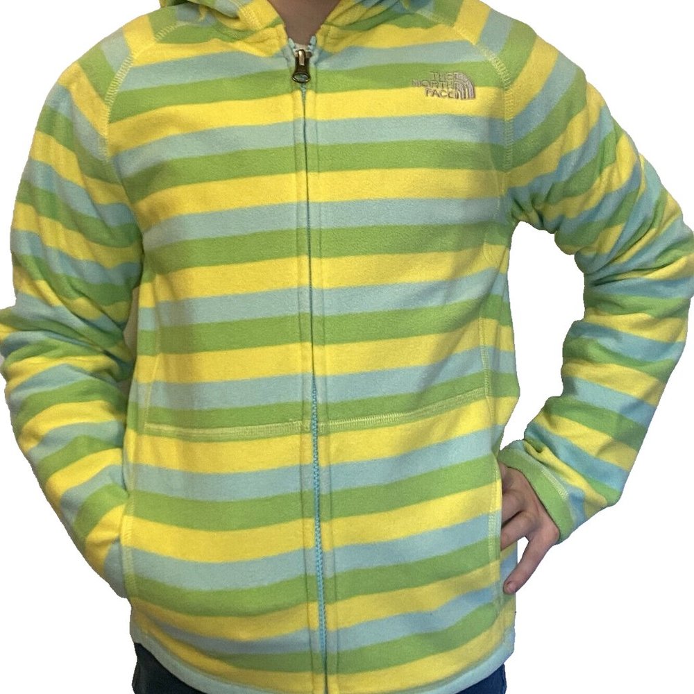 The North Face - Fleece Jacket – Girls Medium 10/12 💛🩵💚 Cozy Warm